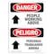 Signmission OSHA Danger Sign, People Working Above Bilingual, 5in X 3.5in Decal, 3.5" W, 5" L, Bilingual Spanish OS-DS-D-35-VS-1517 - alternate 1